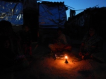 Kerosene lights. Bangalore slums